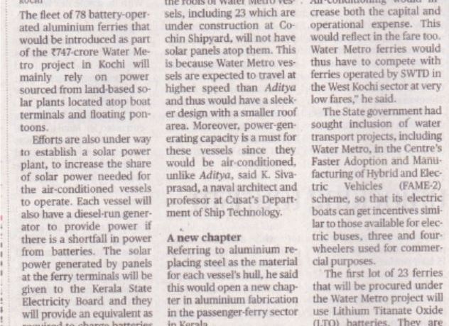 Land-based solar plants to power water metro