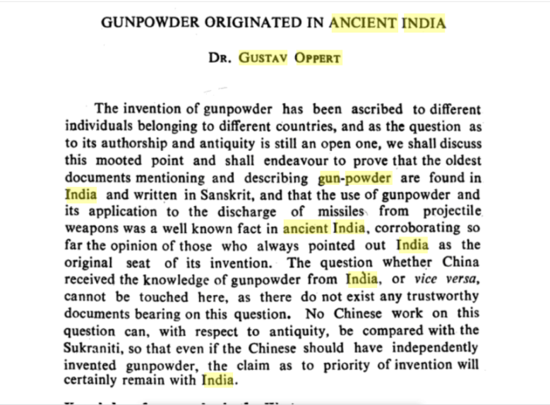Gunpowder originated in India